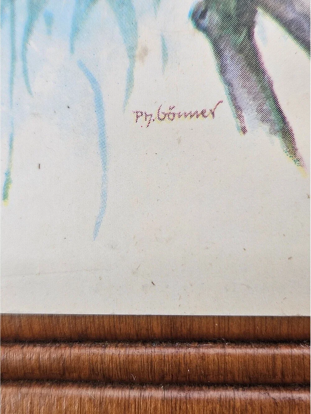 Vintage 1956 Ph. Gomner Cardinal Bird Wood Wall Hanging Memo Board Cork